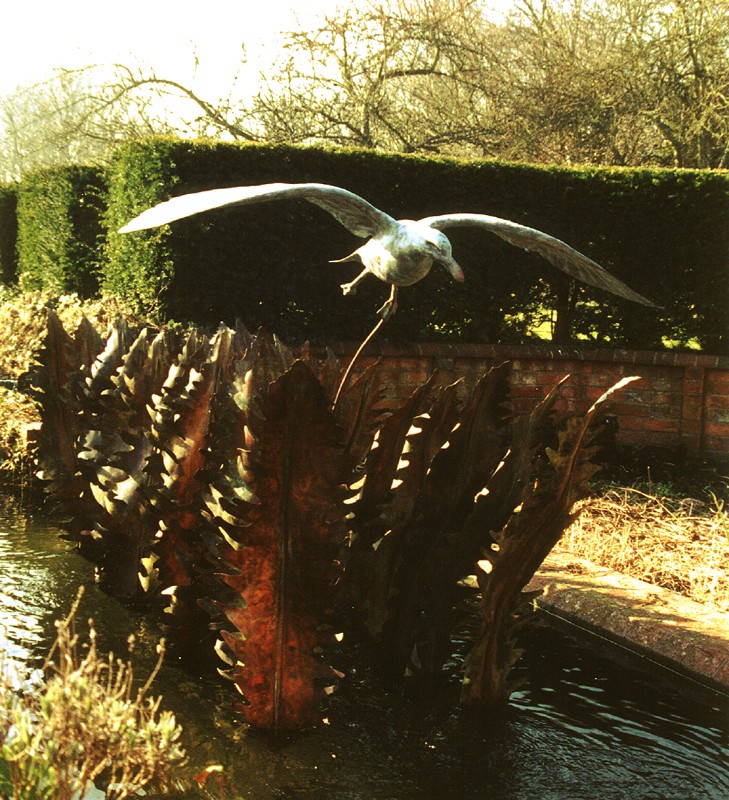 ... a water feature with fern fronds from the Downs �      (Click to enlarge)