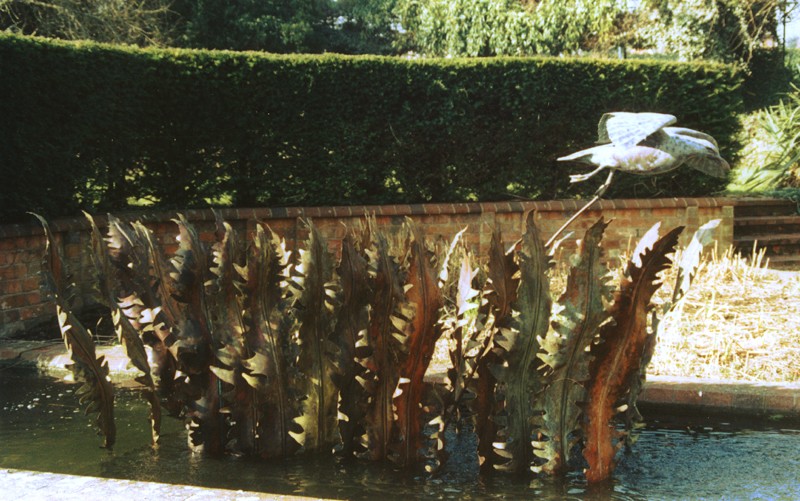 ... a water feature with fern fronds from the Downs �      (Click to enlarge)