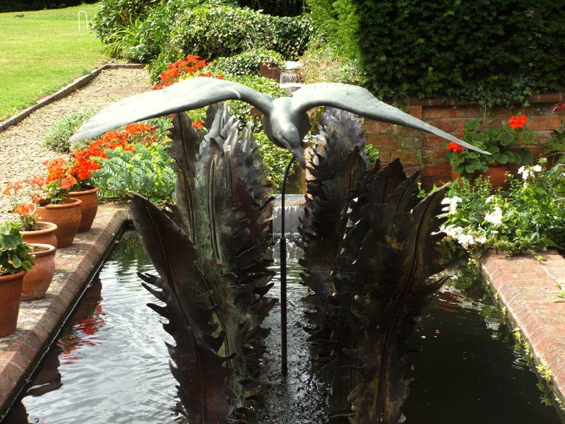 ... a water feature with fern fronds from the Downs �      (Click to enlarge)
