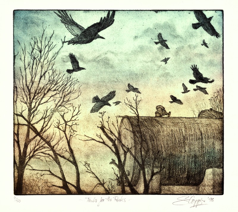 TANKS FOR THE ROOKS ... encircling tanks wintery trees       (Click to enlarge)