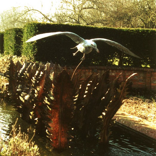 ... a water feature with fern fronds from the Downs �      (Click to enlarge)