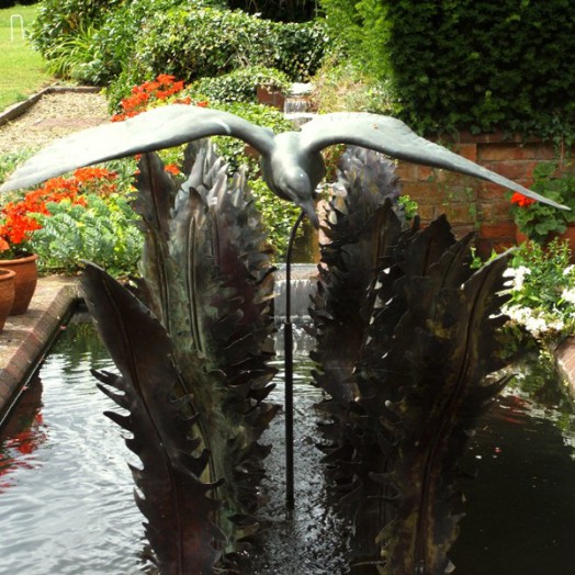 ... a water feature with fern fronds from the Downs �      (Click to enlarge)