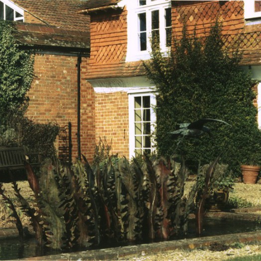 ... a water feature with fern fronds from the Downs �      (Click to enlarge)