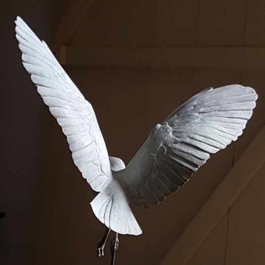 OWL OVER THE MOON… this ghostly spirit hovers above the moon …