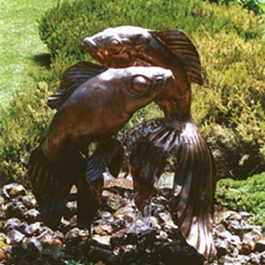 the gentle movement of the fountain or a passing breeze can cause the fish to sway or dance