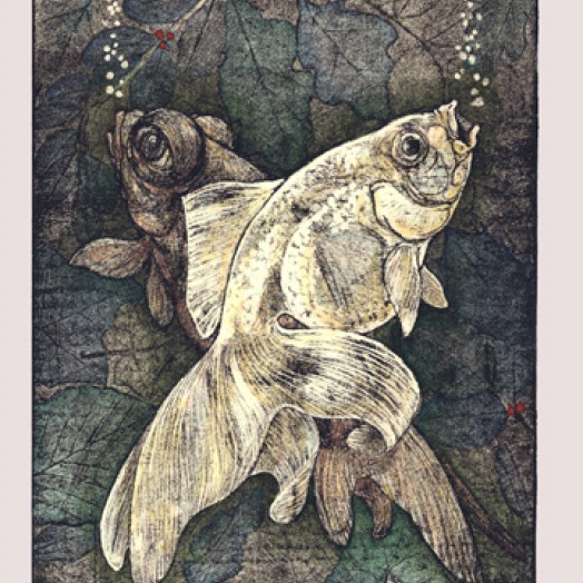 This etchings was produced using the soft ground method